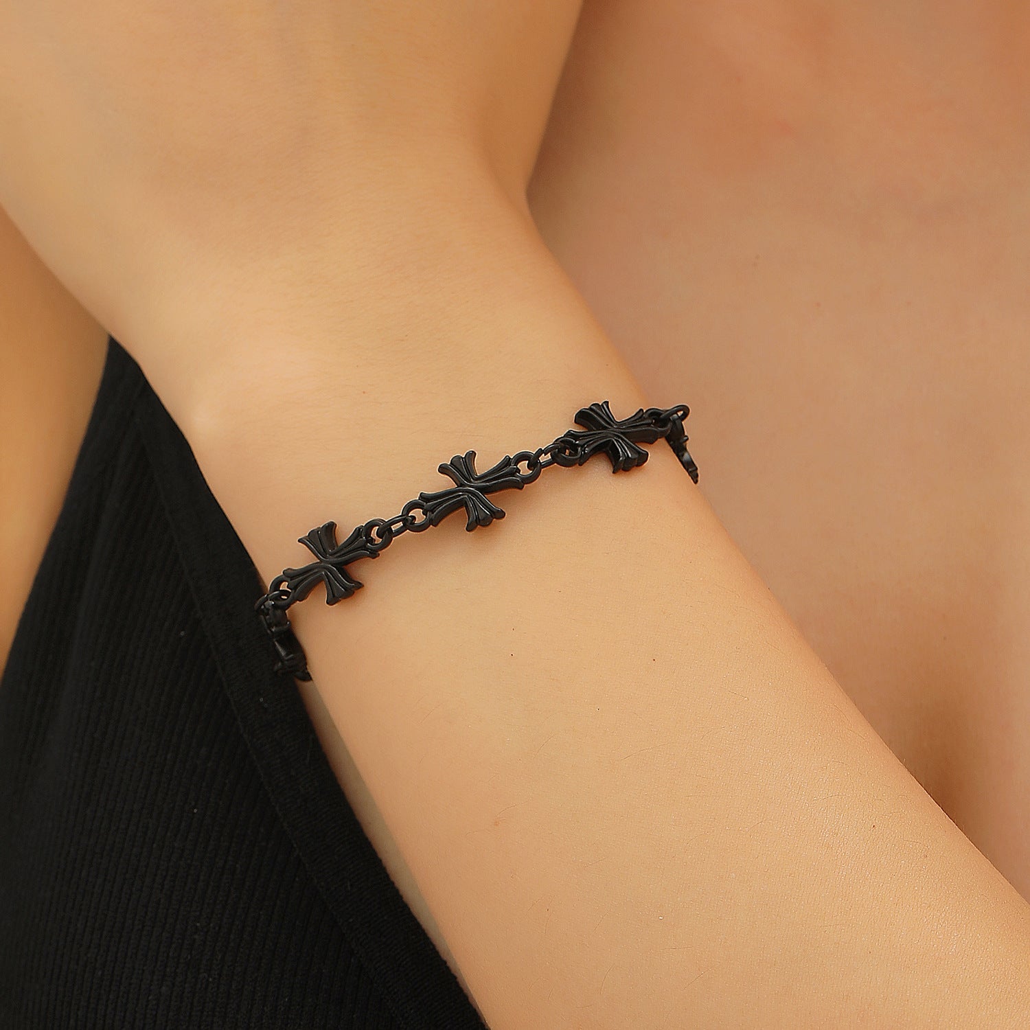Wholesale Gothic Cross Men' s Alloy Bracelet